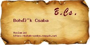 Bohák Csaba névjegykártya