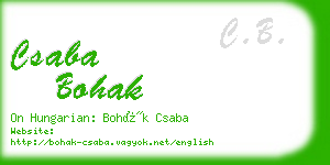 csaba bohak business card